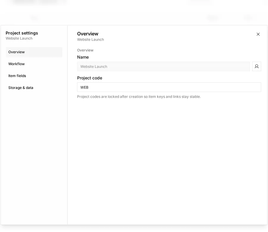 The LFG List project settings dialog showing project details and workflow sections.